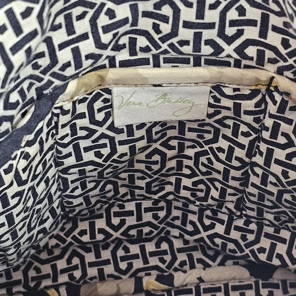 Vera Bradley Dogwood On The Go Hipster Crossbody Purse Bag Black Yellow White